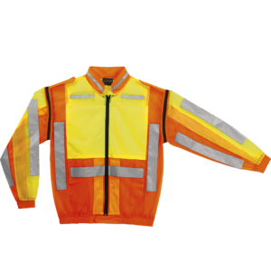 REFLECTIVE COLLAR JACKET LIME/OR L-SLEEVE